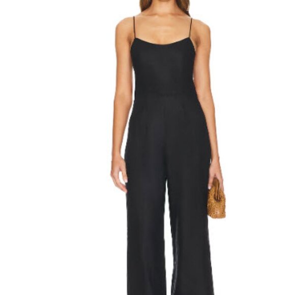 NWT Women Faithfull the Brand Black Pure Linen Sleeveless Antibes Jumpsuit 4 - Picture 2 of 14